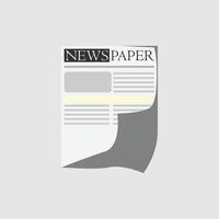 ilustración de icono de vector de periódico. icono plano de papel de noticias diarias