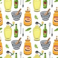Bright seamless pattern for kitchen design, for the menu vector