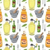 Bright seamless pattern for kitchen design, for the menu vector