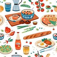 Bright seamless pattern for kitchen design, for the menu vector