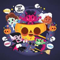 halloween es un momento para pedir dulces vector