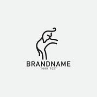 Animals Elephant, deer, cloud, and love logo. Minimalist Vector Logo Design Template Element