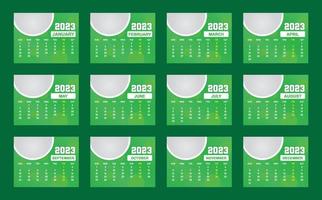 Yearly Calendar 2023 Print Ready Eps Vector Template, 12 Months Calendar.