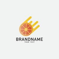 Orange Juice Love Logo. Minimalist Vector Logo Design Template Element