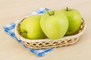 Green apple in a bowl photo