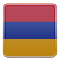 drapeau carré brillant texturé arménie 3d png