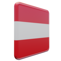 Austria Left View 3d textured glossy square flag png