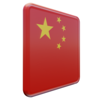 république populaire de chine gauche vue drapeau carré brillant texturé 3d png