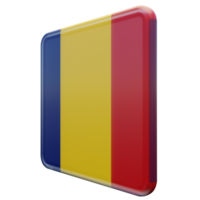 Romania Right View 3d textured glossy square flag png