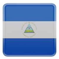 nicaragua drapeau carré brillant texturé 3d png