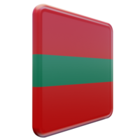 Transnistria Left View 3d textured glossy square flag png