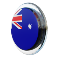 austrália vista direita bandeira de círculo brilhante texturizado 3d png