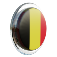 Bélgica vista esquerda 3d bandeira de círculo brilhante texturizado png