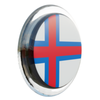 Faroe Islands Left View 3d textured glossy circle flag png