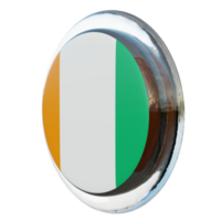 Ivory Coast Right View 3d textured glossy circle flag png