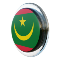 mauritanie vue droite drapeau de cercle brillant texturé 3d png