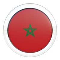drapeau de cercle brillant texturé maroc 3d png