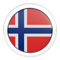 drapeau de cercle brillant texturé norvège 3d png