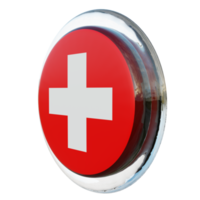 Switzerland Right View 3d textured glossy circle flag png