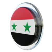 syrie vue droite drapeau de cercle brillant texturé 3d png