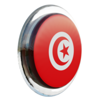 Tunisia Left View 3d textured glossy circle flag png