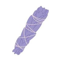 paquete de salvia dibujado a mano para aromaterapia y relajación de spa, ilustración vectorial plana aislada en fondo blanco. brujería y conceptos mágicos. hierbas para la meditación. vector