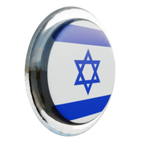 Israël links visie 3d getextureerde glanzend cirkel vlag png