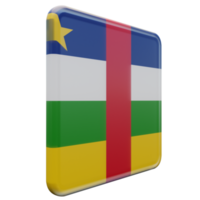 Central African Republic Left View 3d textured glossy square flag png