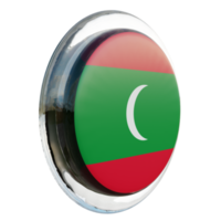 maldives vue de gauche drapeau de cercle brillant texturé 3d png