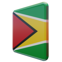 Guyana Right View 3d textured glossy square flag png