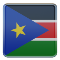 South Sudan 3d textured glossy square flag png