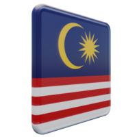 Malaysia Left View 3d textured glossy square flag png