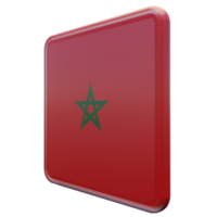 maroc vue de droite drapeau carré brillant texturé 3d png