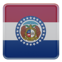 missouri 3d texturerad glansig fyrkant flagga png