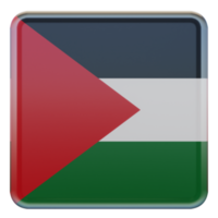 drapeau carré brillant texturé palestine 3d png