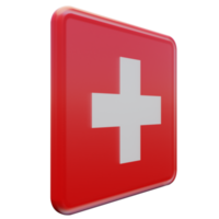 Switzerland Left View 3d textured glossy square flag png