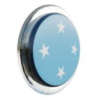 Federated States of Micronesia Left View 3d textured glossy circle flag png