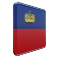 Liechtenstein Left View 3d textured glossy square flag png