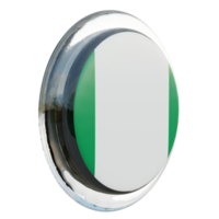 Nigeria Left View 3d textured glossy circle flag png