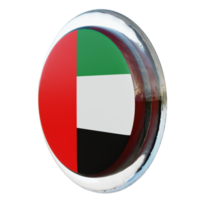 United Arab Emirates Right View 3d textured glossy circle flag png