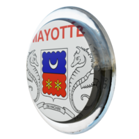 Mayotte Right View 3d textured glossy circle flag png