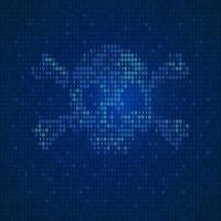 binary skull hacker vector