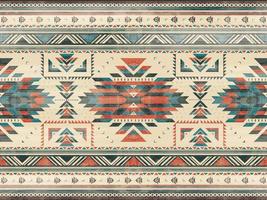 Native american indian ornament pattern geometric ethnic textile texture tribal aztec pattern navajo mexican fabric seamless Vector decoration fashion