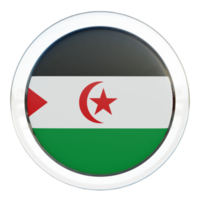 sahrawi arabische demokratische republik 3d texturierte glänzende kreisfahne png