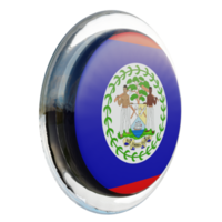 Belize Left View 3d textured glossy circle flag png