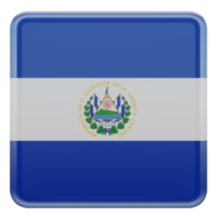 el salvador bandera cuadrada brillante texturizada 3d png