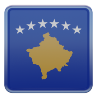 kosovo drapeau carré brillant texturé 3d png