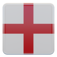 England 3d texturerad glansig fyrkant flagga png