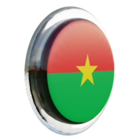 Burkina Faso Left View 3d textured glossy circle flag png