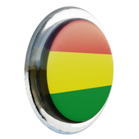 bolivie gauche vue 3d texturé brillant cercle drapeau png